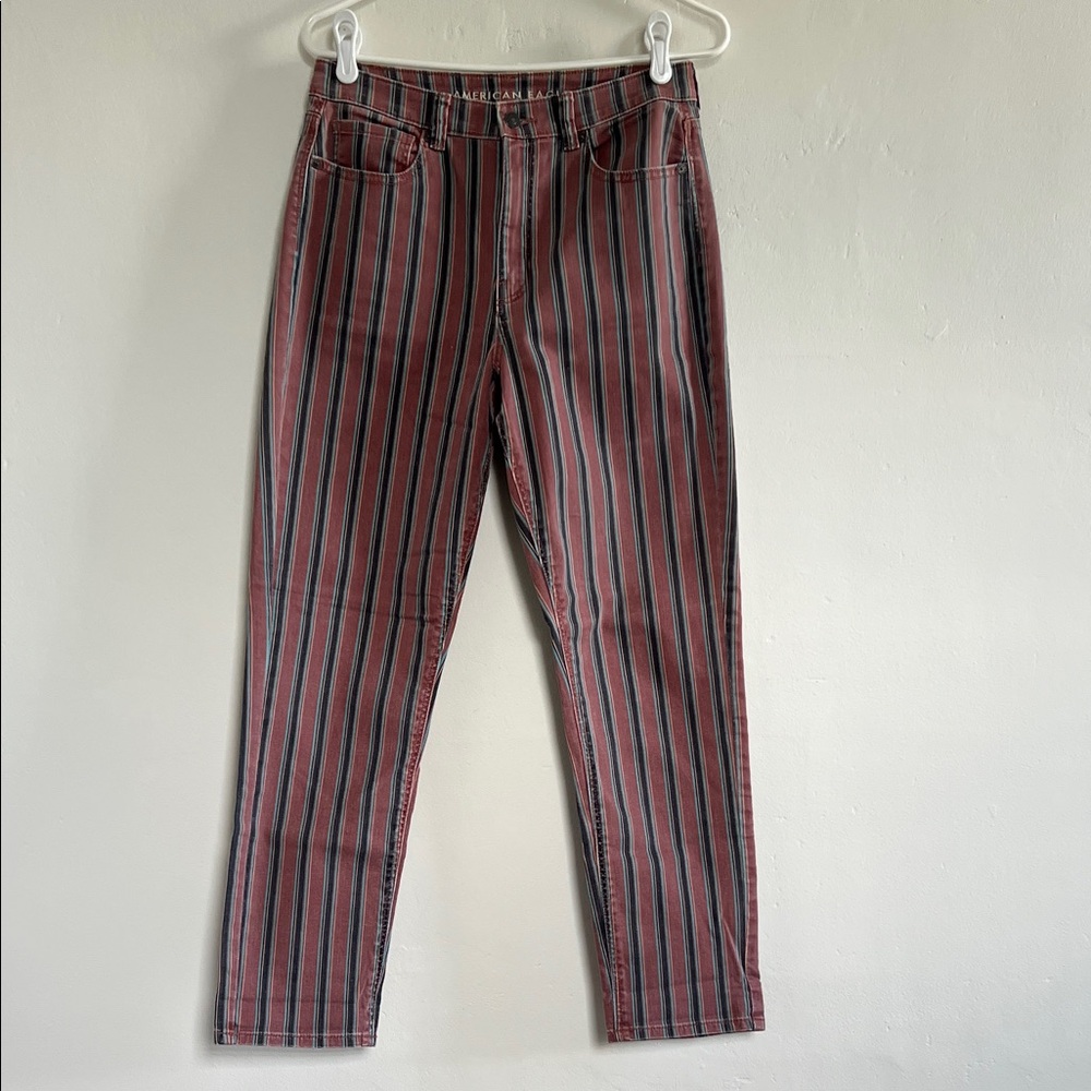 American Eagle Outfitters Multicolor Striped Mom Jeans